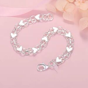 925 Sterling Silver Heart Bracelet